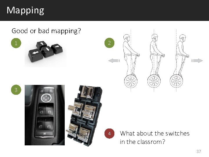 Mapping Good or bad mapping? 1 2 3 4 What about the switches in