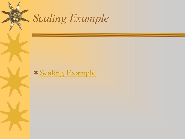 Scaling Example ¬Scaling Example 