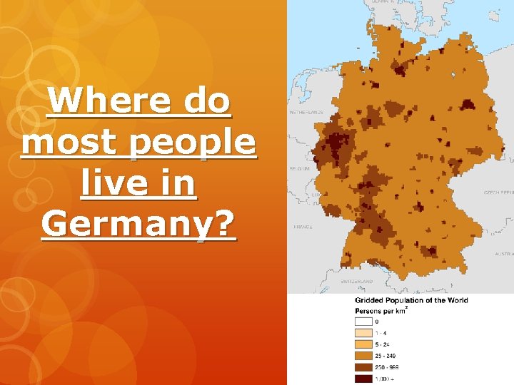 Where do most people live in Germany? 