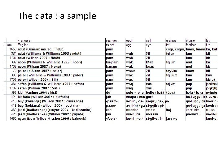 The data : a sample 