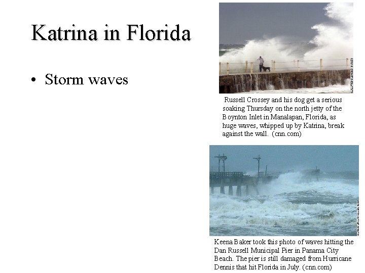 Katrina in Florida • Storm waves Russell Crossey and his dog get a serious