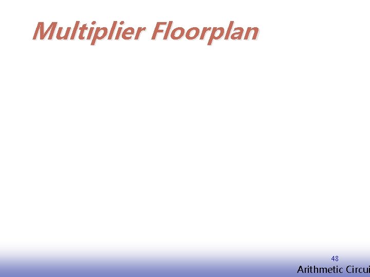 Multiplier Floorplan 48 EE 141 Arithmetic Circui 