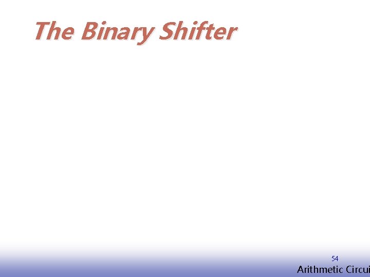 The Binary Shifter 54 EE 141 Arithmetic Circui 