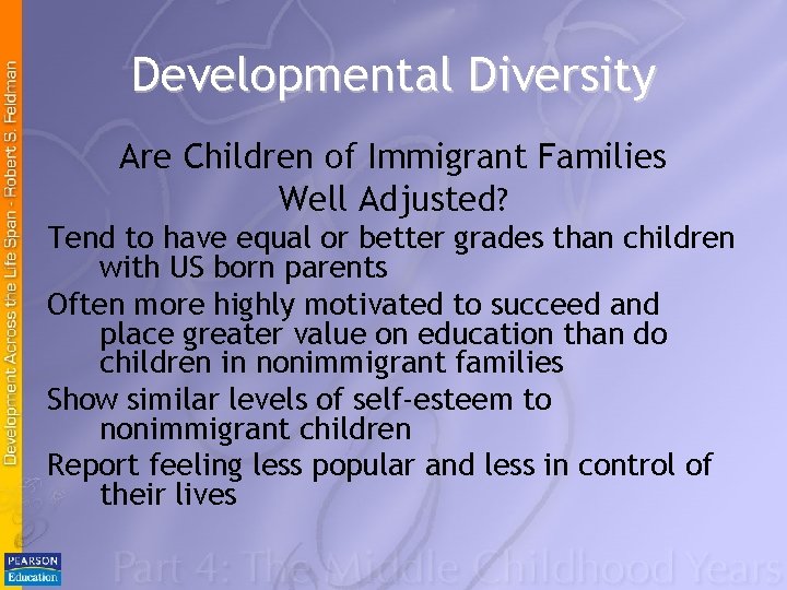 Developmental Diversity Are Children of Immigrant Families Well Adjusted? Tend to have equal or