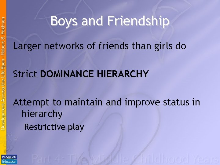 Boys and Friendship Larger networks of friends than girls do Strict DOMINANCE HIERARCHY Attempt