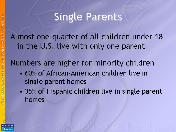 Single Parents Almost one-quarter of all children under 18 in the U. S. live