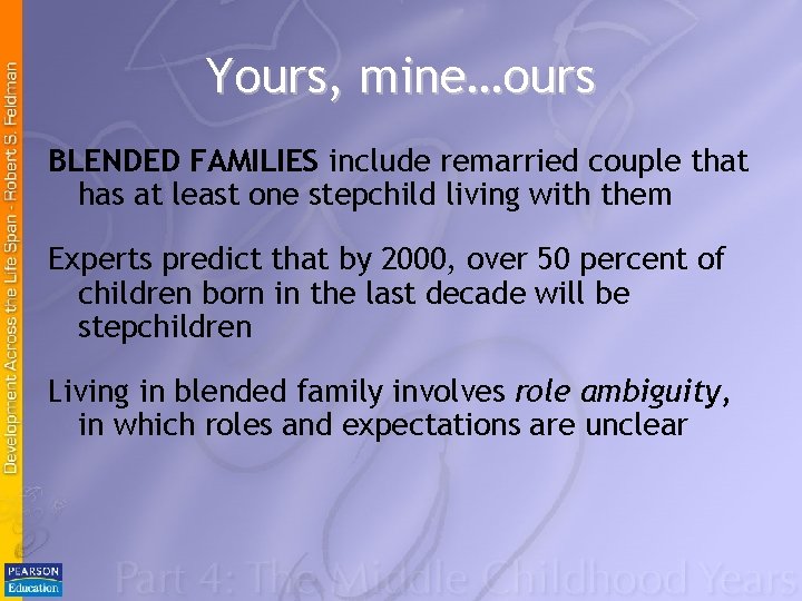 Yours, mine…ours BLENDED FAMILIES include remarried couple that has at least one stepchild living