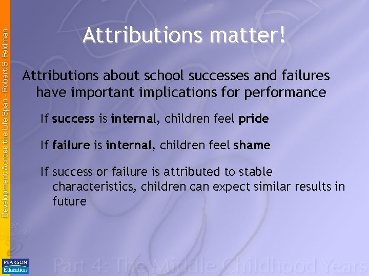 Attributions matter! Attributions about school successes and failures have important implications for performance If