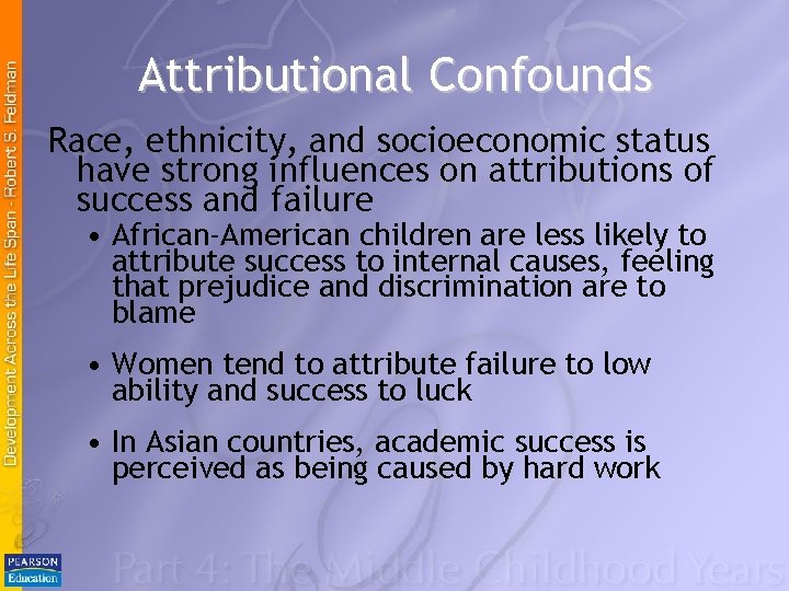 Attributional Confounds Race, ethnicity, and socioeconomic status have strong influences on attributions of success