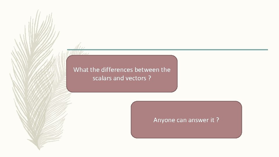 What the differences between the scalars and vectors ? Anyone can answer it ?