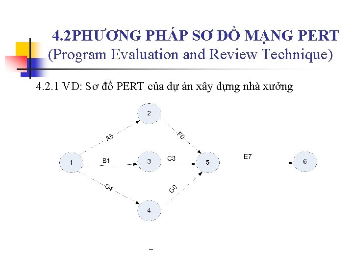  4. 2 PHƯƠNG PHÁP SƠ ĐỒ MẠNG PERT (Program Evaluation and Review Technique)