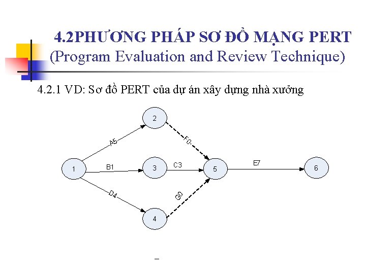  4. 2 PHƯƠNG PHÁP SƠ ĐỒ MẠNG PERT (Program Evaluation and Review Technique)