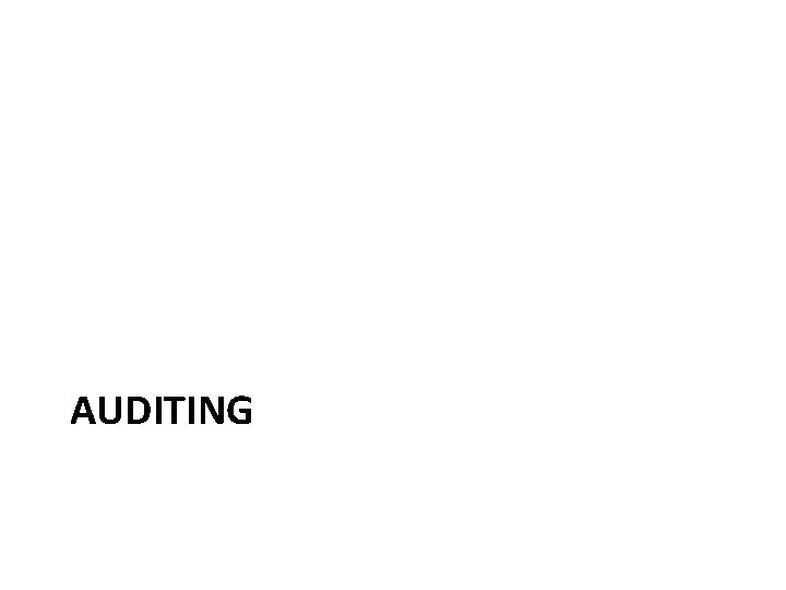 AUDITING 