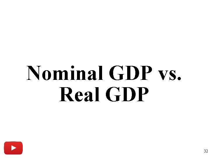Nominal GDP vs. Real GDP 32 