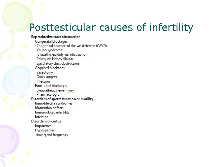 Posttesticular causes of infertility 