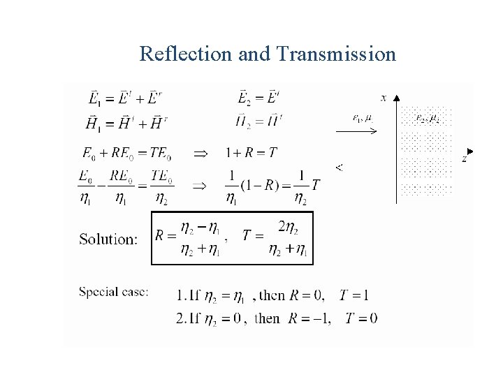 Reflection and Transmission Reflection and Transmission