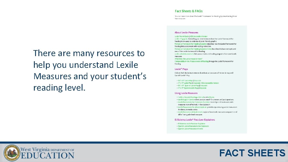 There are many resources to help you understand Lexile Measures and your student’s reading