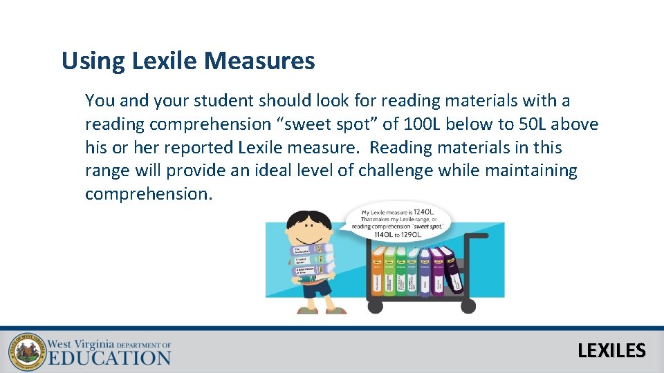 Using Lexile Measures You and your student should look for reading materials with a