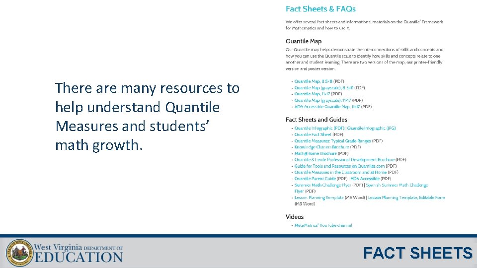 There are many resources to help understand Quantile Measures and students’ math growth. FACT