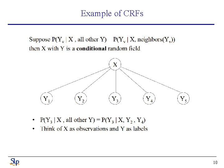 Example of CRFs 10 