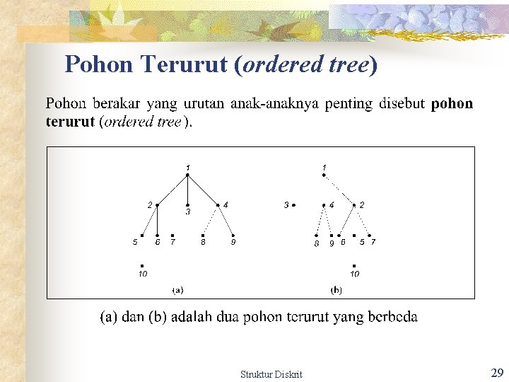Pohon Terurut (ordered tree) Struktur Diskrit 29 