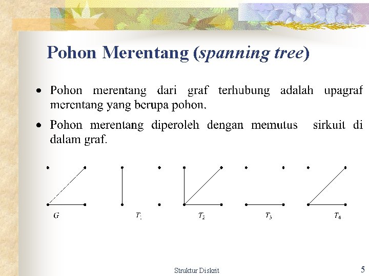 Pohon Merentang (spanning tree) Struktur Diskrit 5 