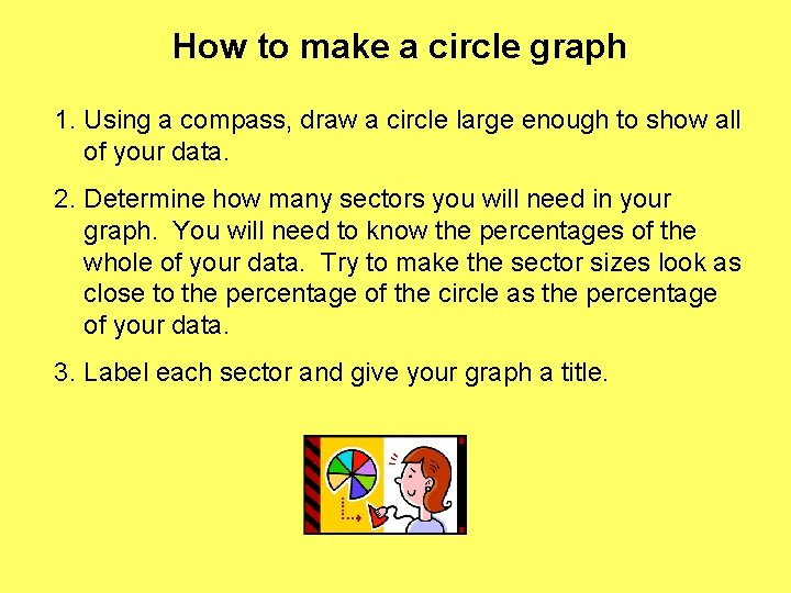 How to make a circle graph 1. Using a compass, draw a circle large