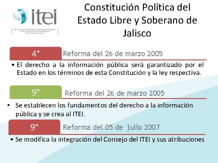 Constitución Política del Estado Libre y Soberano de Jalisco 4° Reforma del 26 de