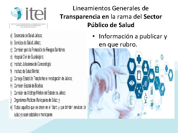 Lineamientos Generales de Transparencia en la rama del Sector Público de Salud • Información