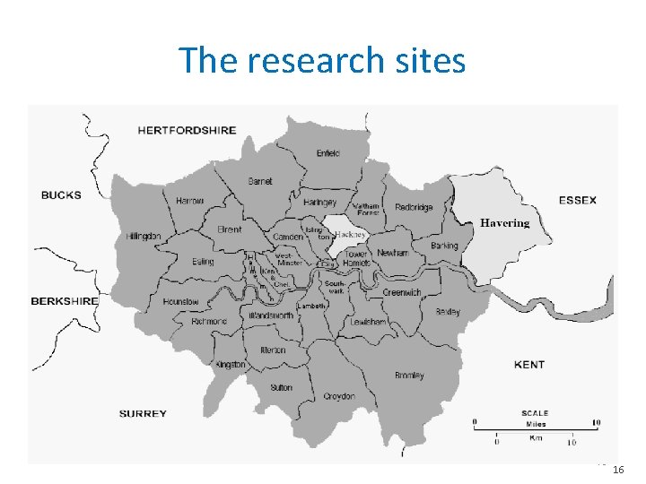 The research sites 16 16 
