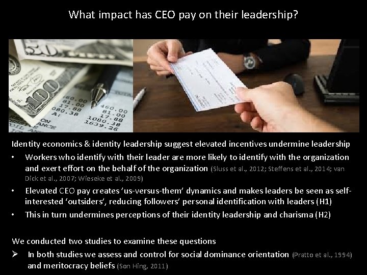What impact has CEO pay on their leadership? Identity economics & identity leadership suggest