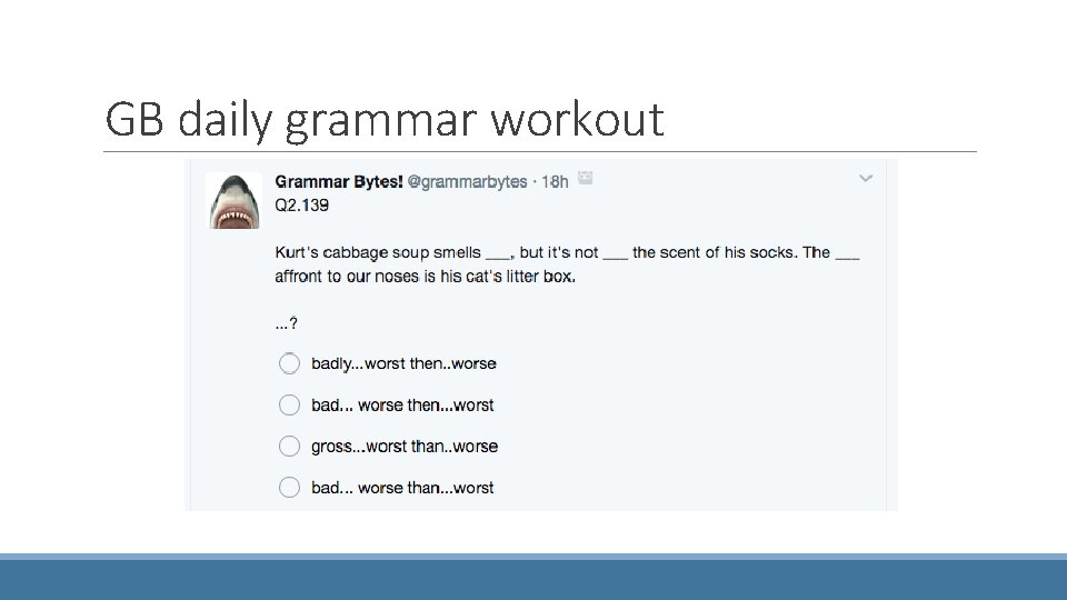 GB daily grammar workout 