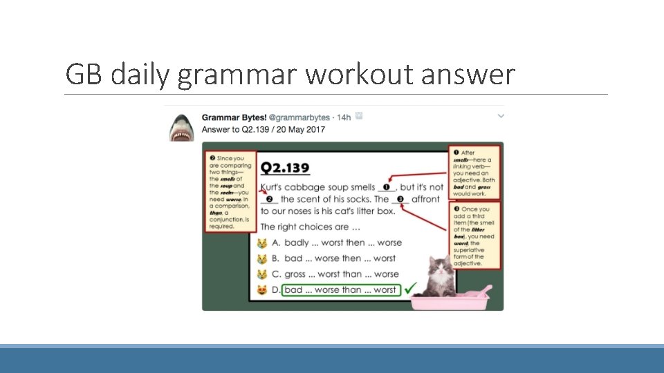 GB daily grammar workout answer 