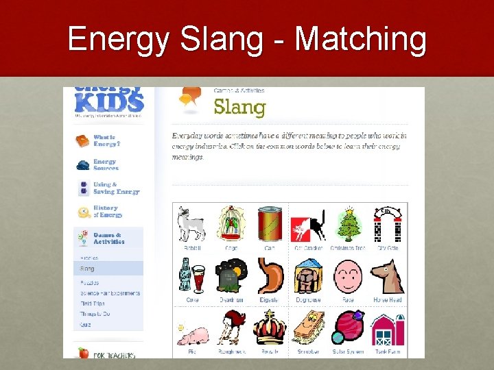 Energy Slang - Matching 