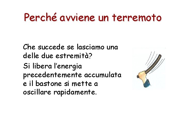 Perché avviene un terremoto Che succede se lasciamo una delle due estremità? Si libera