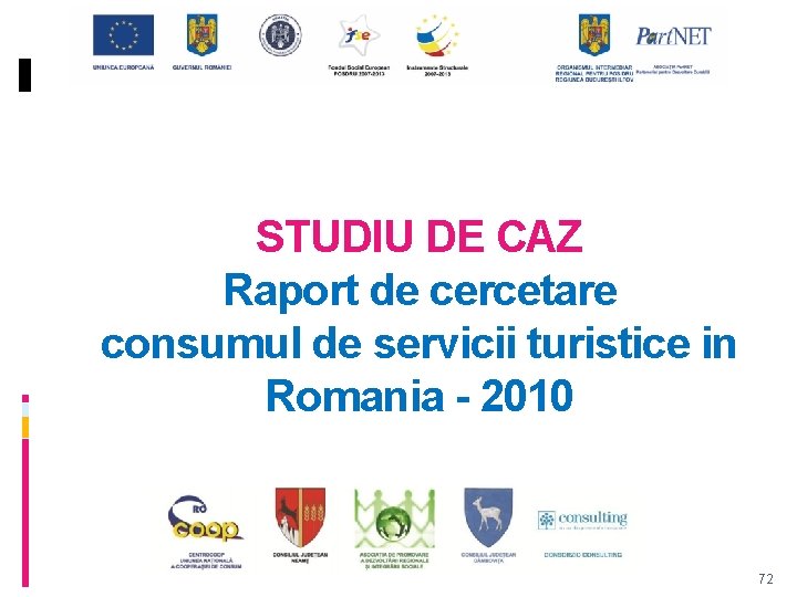 STUDIU DE CAZ Raport de cercetare consumul de servicii turistice in Romania - 2010