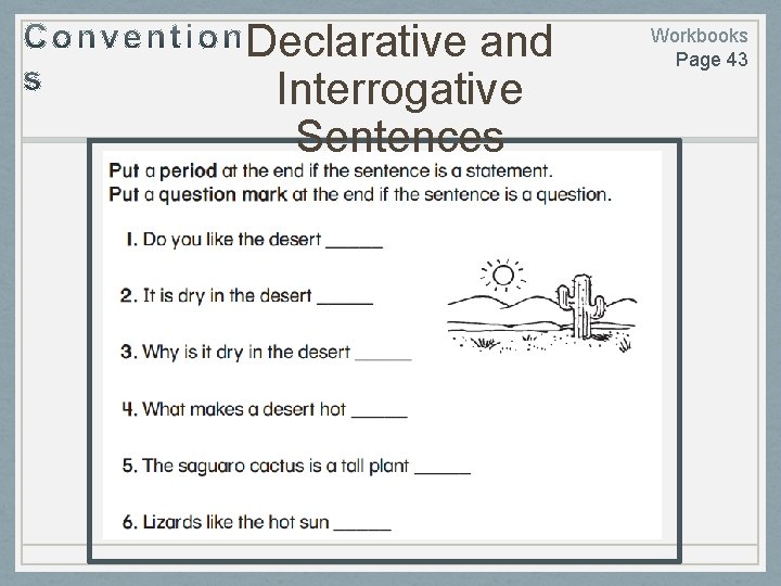 Declarative and Interrogative Sentences Workbooks Page 43 