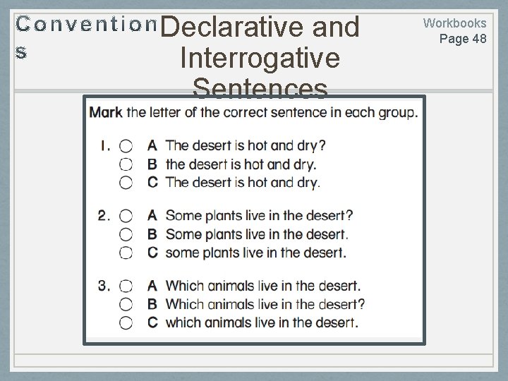 Declarative and Interrogative Sentences Workbooks Page 48 