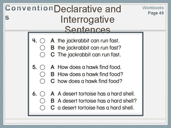 Declarative and Interrogative Sentences Workbooks Page 48 