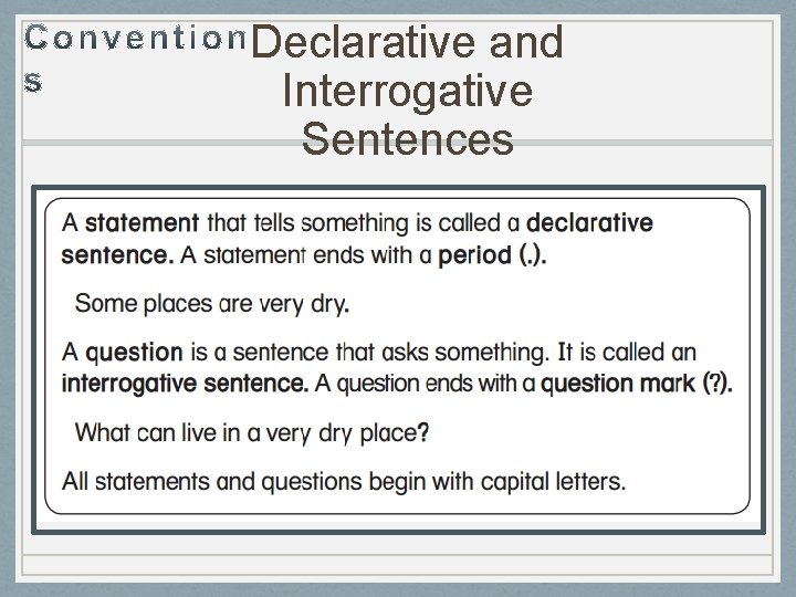 Declarative and Interrogative Sentences 