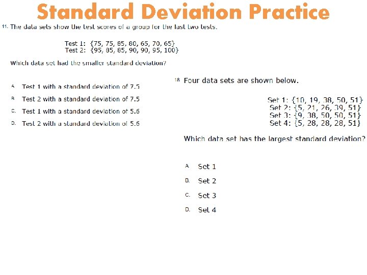 Standard Deviation Practice 