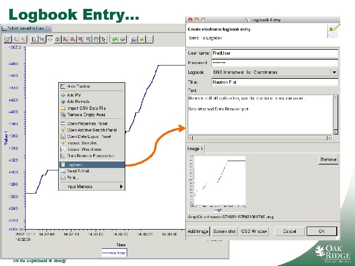 Logbook Entry… 9 Managed by UT-Battelle for the Department of Energy 