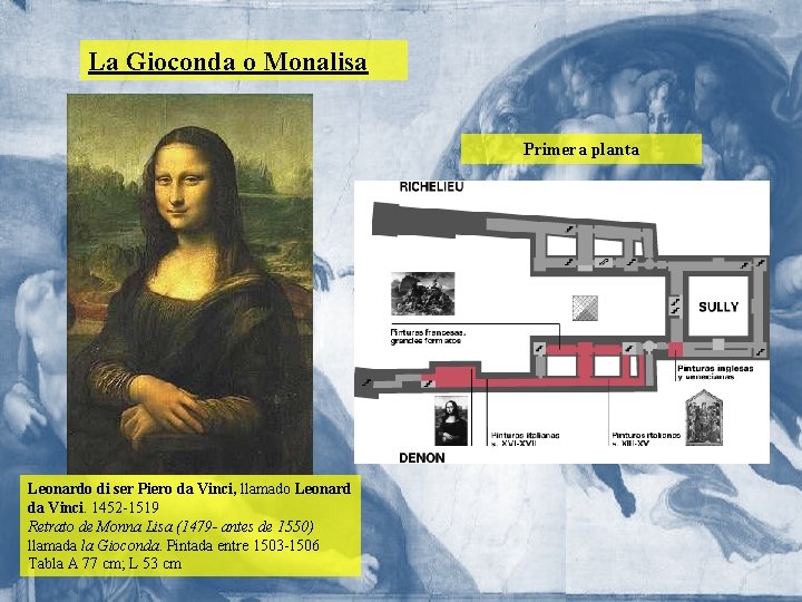 La Gioconda o Monalisa Primera planta Leonardo di ser Piero da Vinci, llamado Leonard