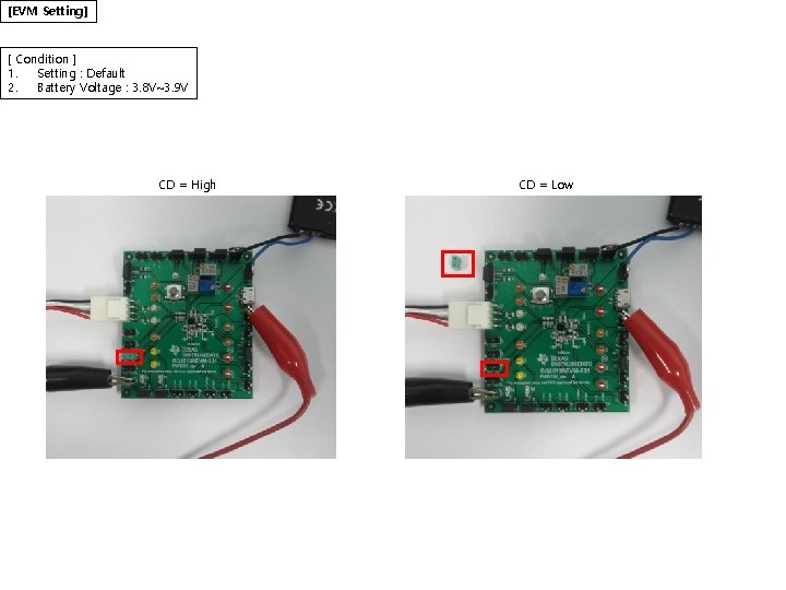 [EVM Setting] [ Condition ] 1. Setting : Default 2. Battery Voltage : 3.