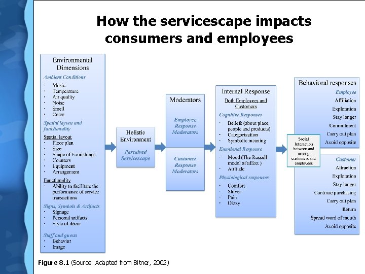  How the servicescape impacts consumers and employees Figure 8. 1 (Source: Adapted from