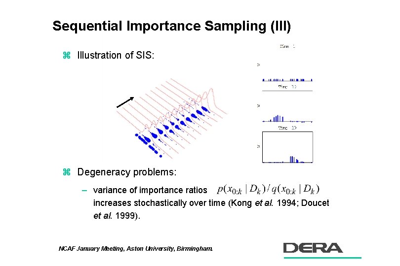 Sequential Importance Sampling (III) z Illustration of SIS: z Degeneracy problems: – variance of