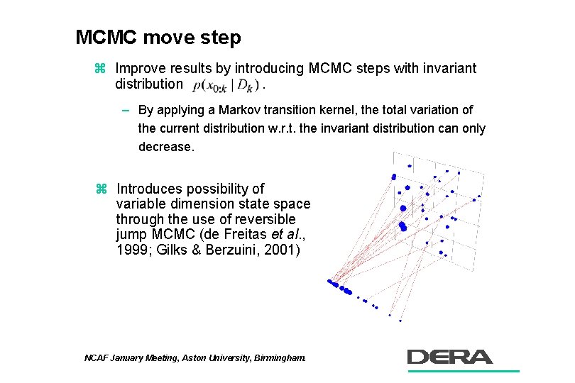 MCMC move step z Improve results by introducing MCMC steps with invariant distribution. –