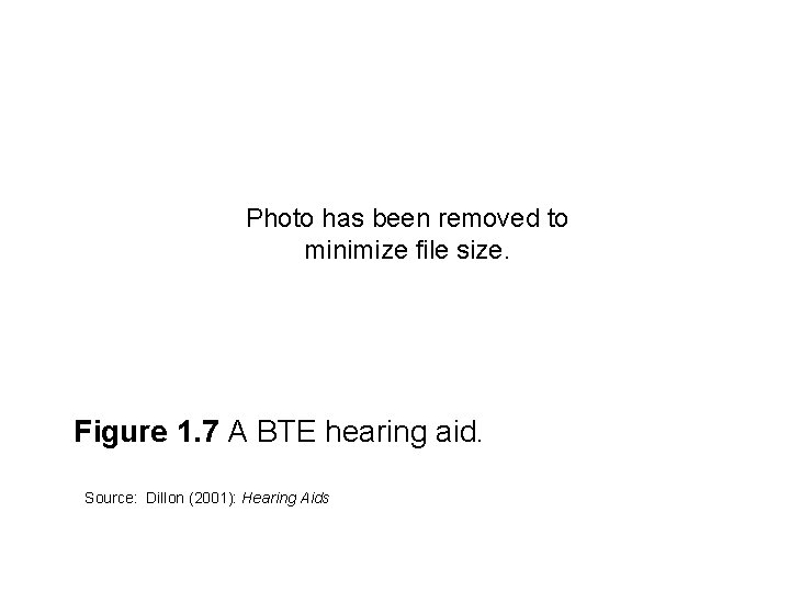 Photo has been removed to minimize file size. Figure 1. 7 A BTE hearing