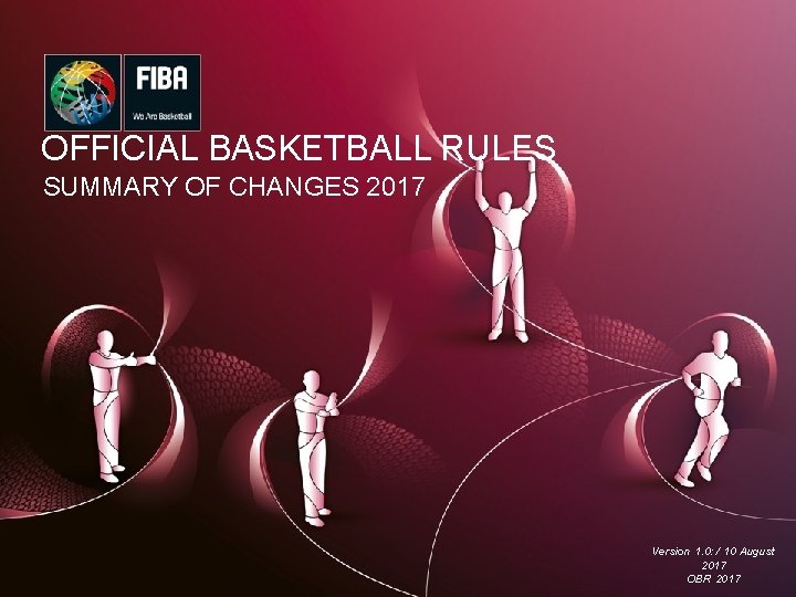 OFFICIAL BASKETBALL RULES SUMMARY OF CHANGES 2017 Version 1. 0: / 10 August 2017