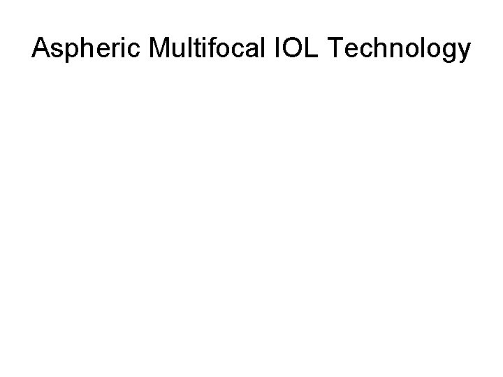 Aspheric Multifocal IOL Technology 